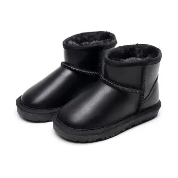 

Dropshipping Natural Fur Boy Boots Kids Bling Winter Genuine Sheepskin Shoes for Girls Keep Warm Baby Snow Boots Children Shoes