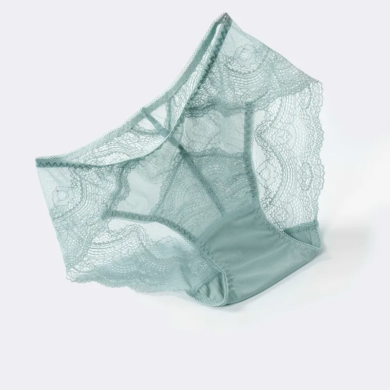 

3Pcs/Lot Seamless Panties Cotton Briefs High Waist Sexy Lace Underwear Transparent For Women 3XL High Quality Lingerie