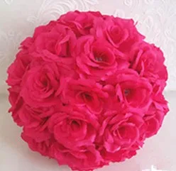 hot pink Романтическая классическая тема свадебный Декор целующиеся шары висящий орнамент Искусственный шар из цветков розы 20 см " горячая распродажа - Цвет: hot pink