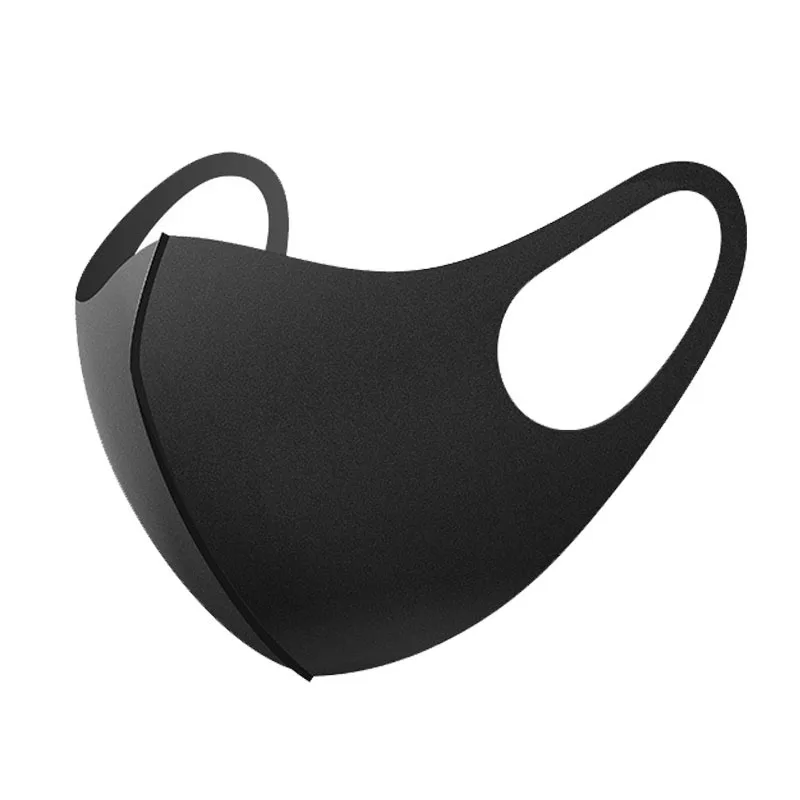 

FULL-Black Mouth Mask Breathable Unisex Sponge Face Mask Reusable Anti Pollution Face Shield Wind Proof Mouth Cover 1Pc