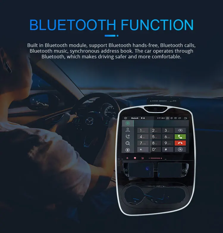 Best LJHANG 10.1" Android 9.0 Car Radio For Renault CLIO 2015 2016 2017 GPS WIFI 1 DIN Auto Stereo Multimedia Player 8 Core IPS USB 7