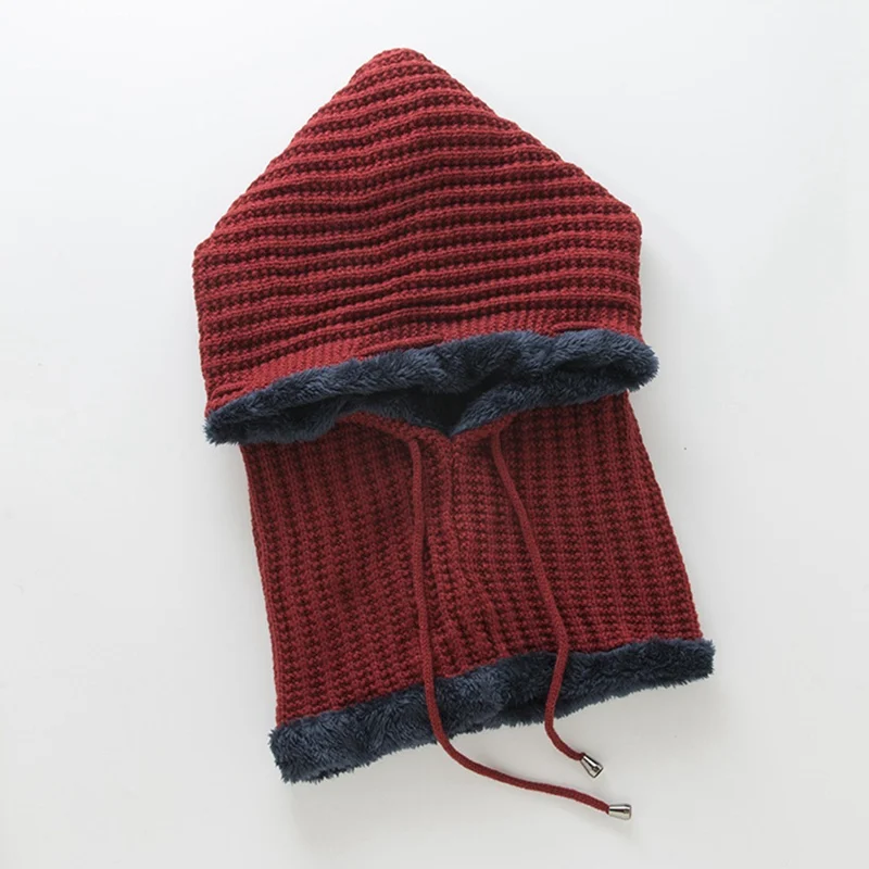 Женская вязаная шапочка-шарф, набор Skullies Beanies, Зимние головные уборы для мужчин и женщин, однотонная шапка, шапка - Цвет: BY