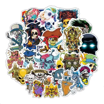 

50pcs Terror Laptop Stickers Spoof Horror Skull PVC Personality Computer Suitcase Decals Sticker for Macbook Pro Air iPad HP