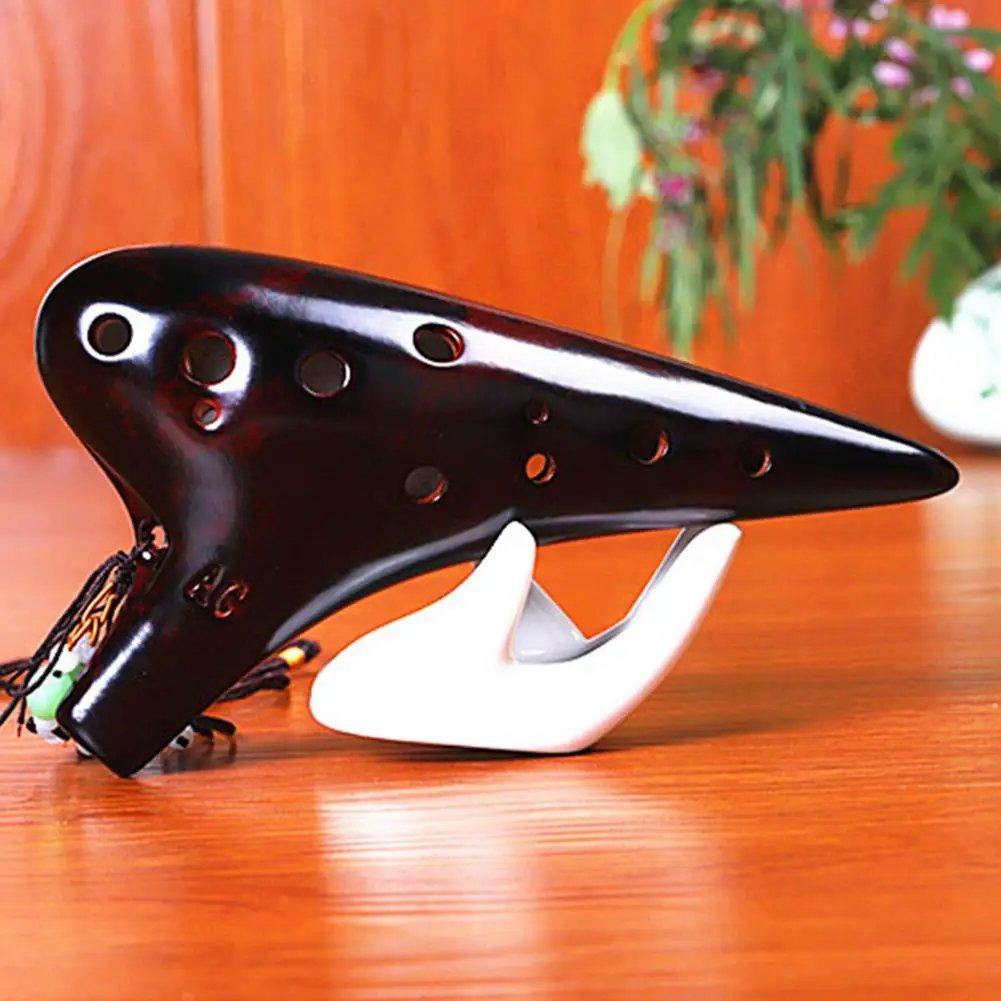  Chinese wind instrument 12 hole Ocarina smoked 12 hole beginner teaching Ocarina to send teaching m - 4000079716000