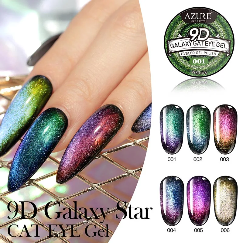 Modelones 9D Galaxy Гель лак для ногтей с эффектом кошачий глаз Soak off Полупостоянный