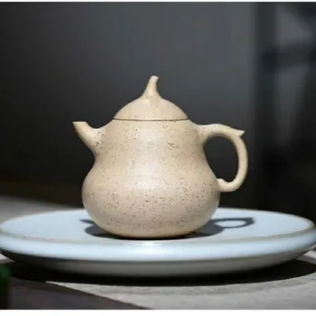 

Hand Made Chinese Tea Pots Cover Filter High End Purple Clay Tea Kettle Gourd Dzbanek Do Herbaty Kitchen Dining Bar EF50TP