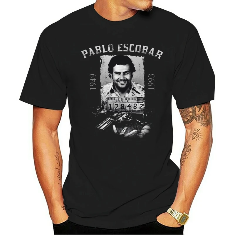 t shirt Men T-shirt Pablo Escobar el Patron Del Man Casual Wears Black | Мужская одежда