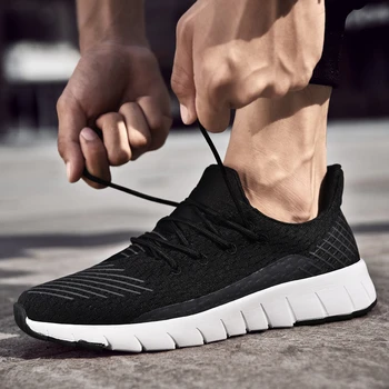 

Running Black Lace-Up Shoes For Male 2019 Fashion Casual Gym Men Shoes Sneakers Breathable Light Sport Homme