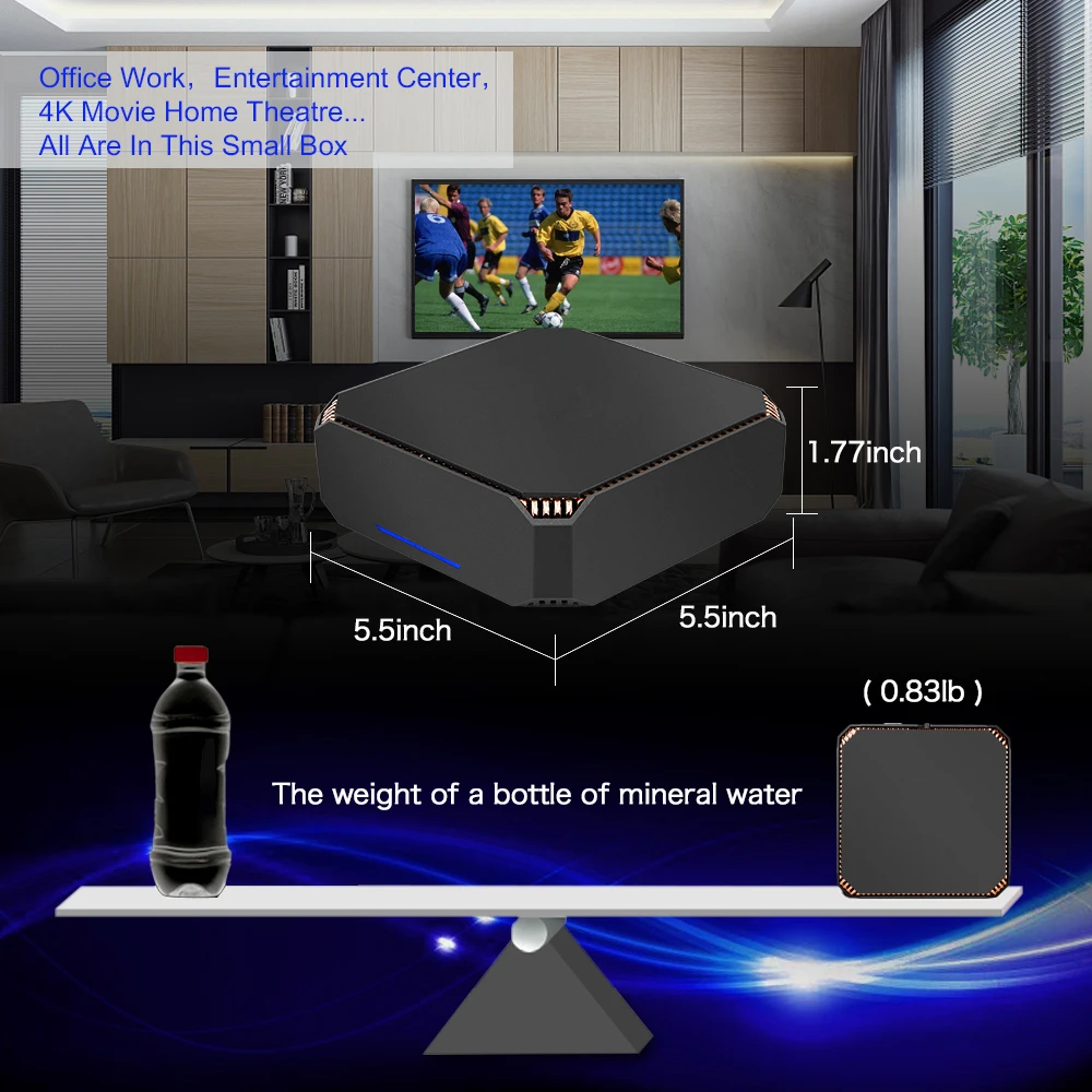 4K плеер win tv box CK2 Мини ПК In-tel i7-7500U BT ip tv box win10 Быстрая Производительность смарт-плеер HDMI VGA 6* USB 4K игровой мини-плеер