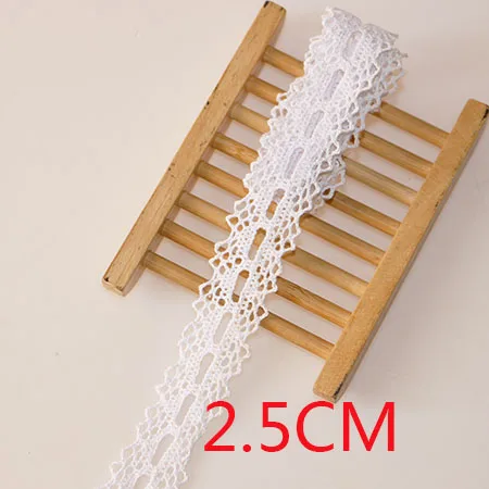 4 ярда швейная ткань DIY цвета слоновой кости кремовый черный отделка хлопок крючком кружевная ткань лента ручной работы аксессуары ремесло 11021 - Цвет: 4yard  2.5cm