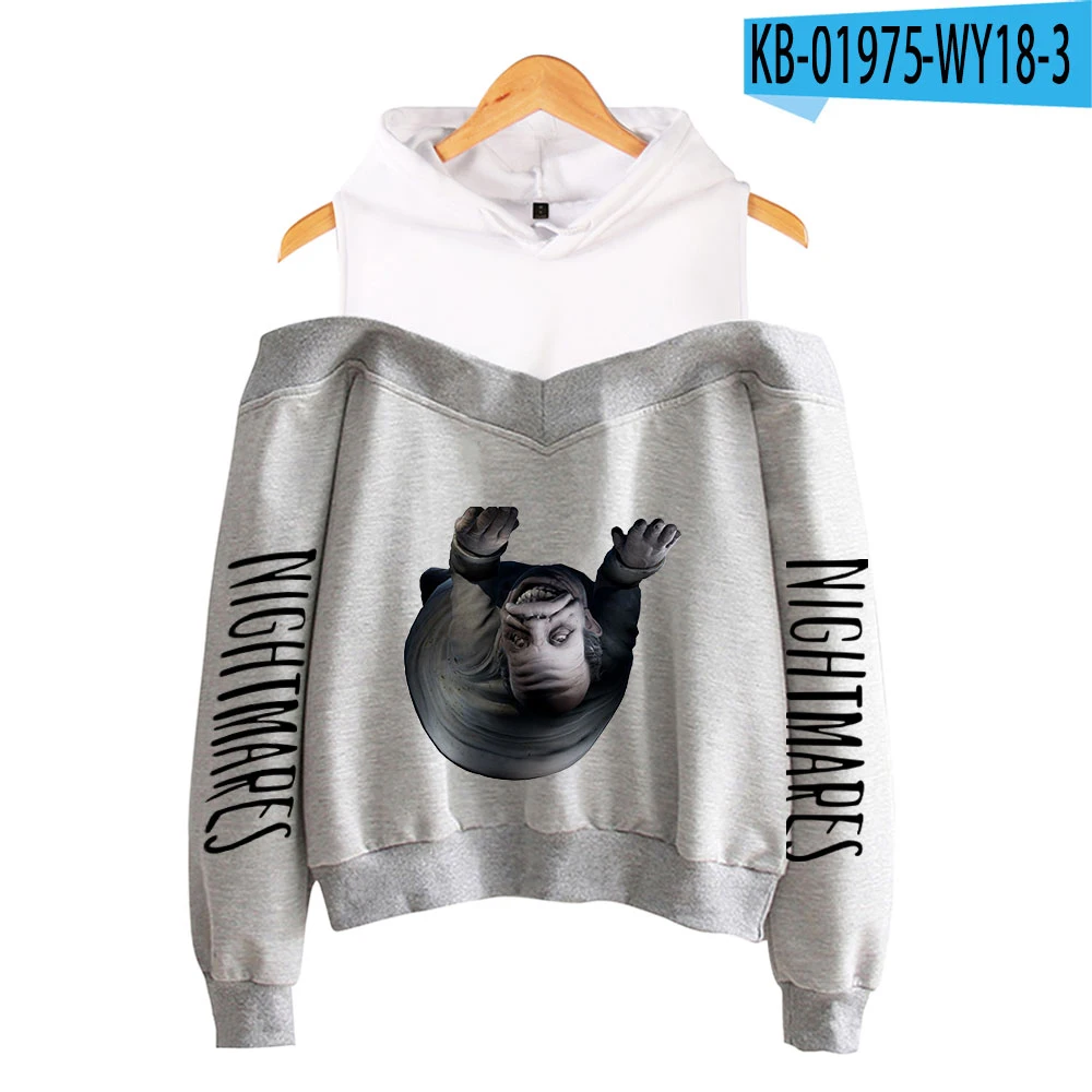 2021 New Little Nightmares Hoodies Female Off Shoulder Sweatshirt Women Pullover Harajuku Streetwear Girls Fashion Clothes grey hoodie Hoodies & Sweatshirts