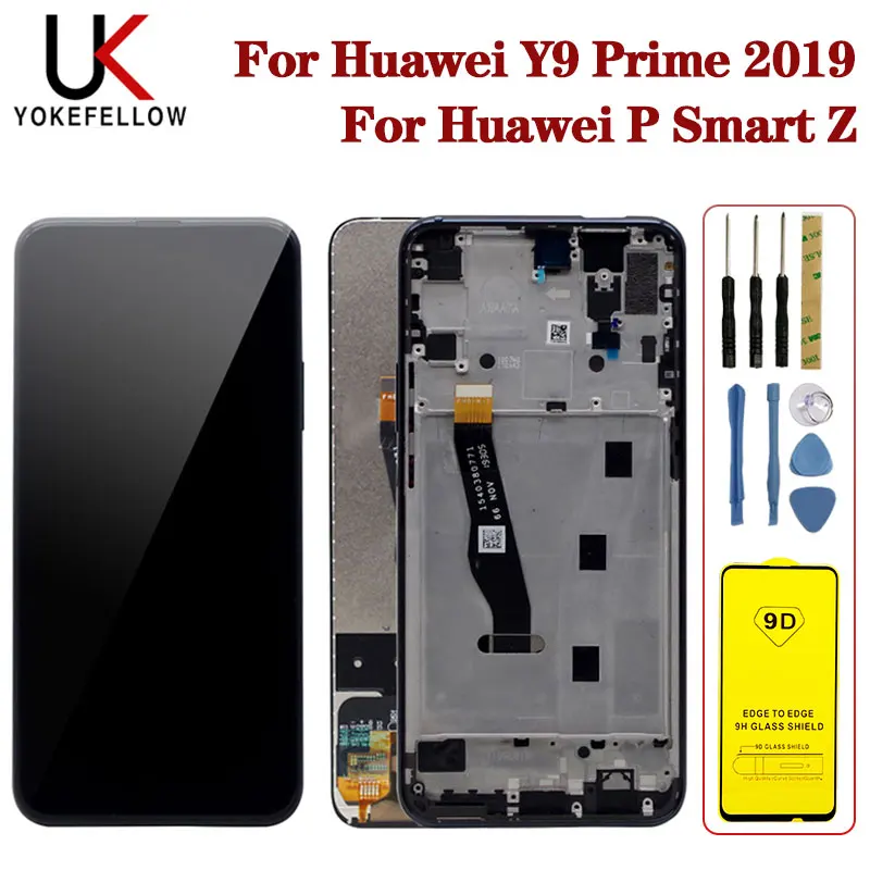 ЖК-дисплей с рамкой для Huawei P Smart Z сенсорный дигитайзером в сборе запасные части Y9