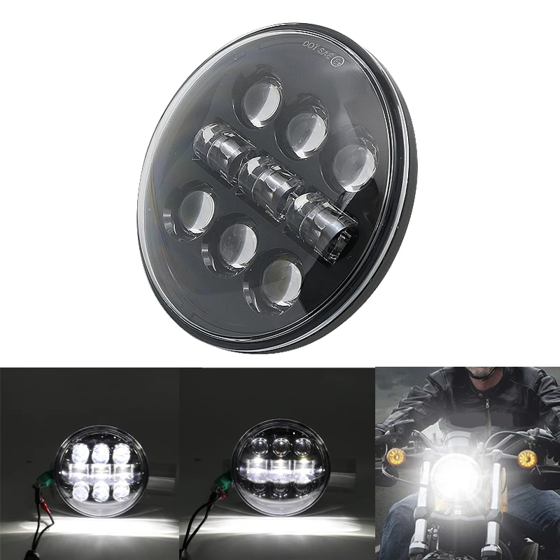 5.75 inch High Low beam projector headlamp 5-3/4" LED Headlight DRL Halo for Yamaha V-Star Vstar 650 950 1100 1300 Stryker