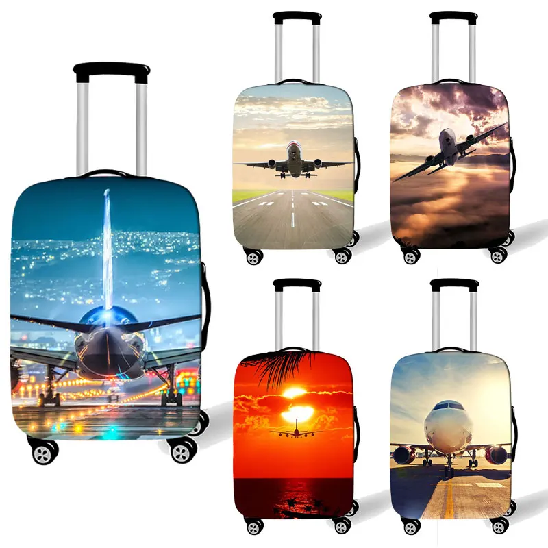 Aircraft Travel Suitcase Covers Men Airplane Elastic Luggage Protective Covers Helicopter valise bagages roulettes