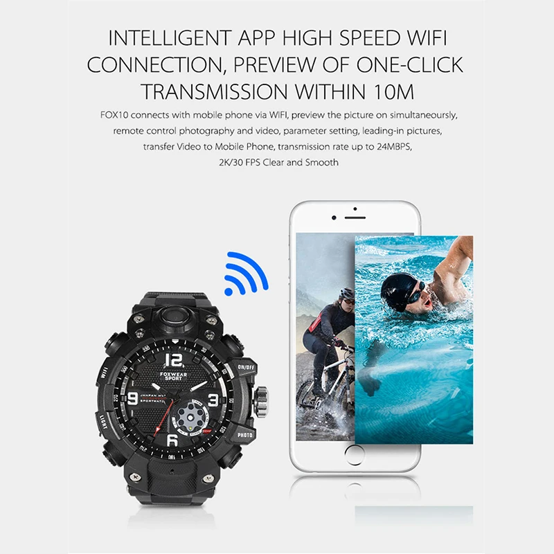 Наружные водонепроницаемые мини часы QZT с Wi Fi и камерой Full HD 1080P|Компактные
