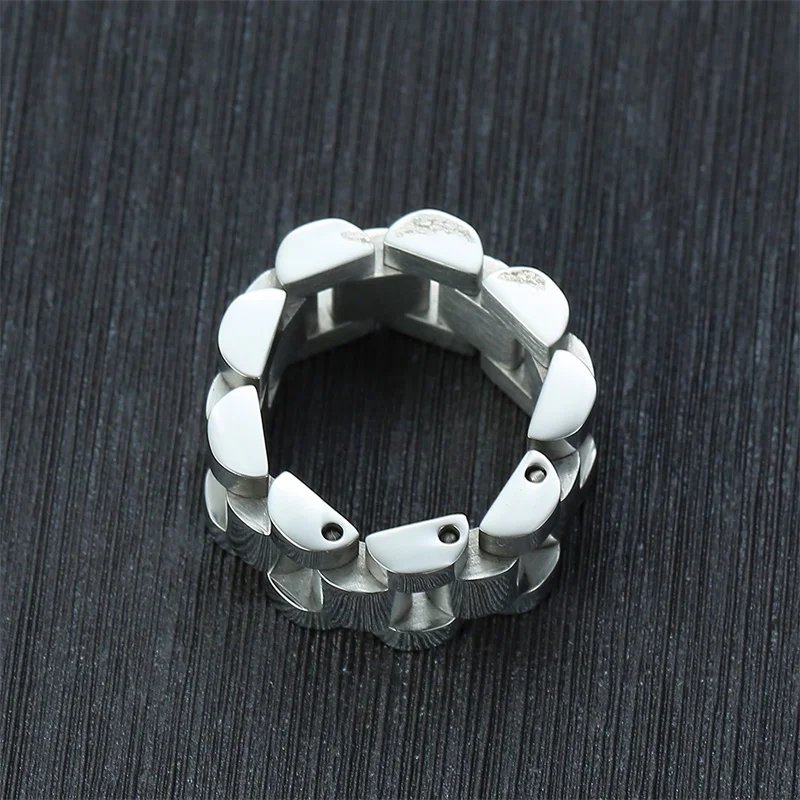 NEWBUY стильные мужские 10 мм массивная цепочка полированные кольца Нержавеющая сталь обручальные кольца Альянс masculino