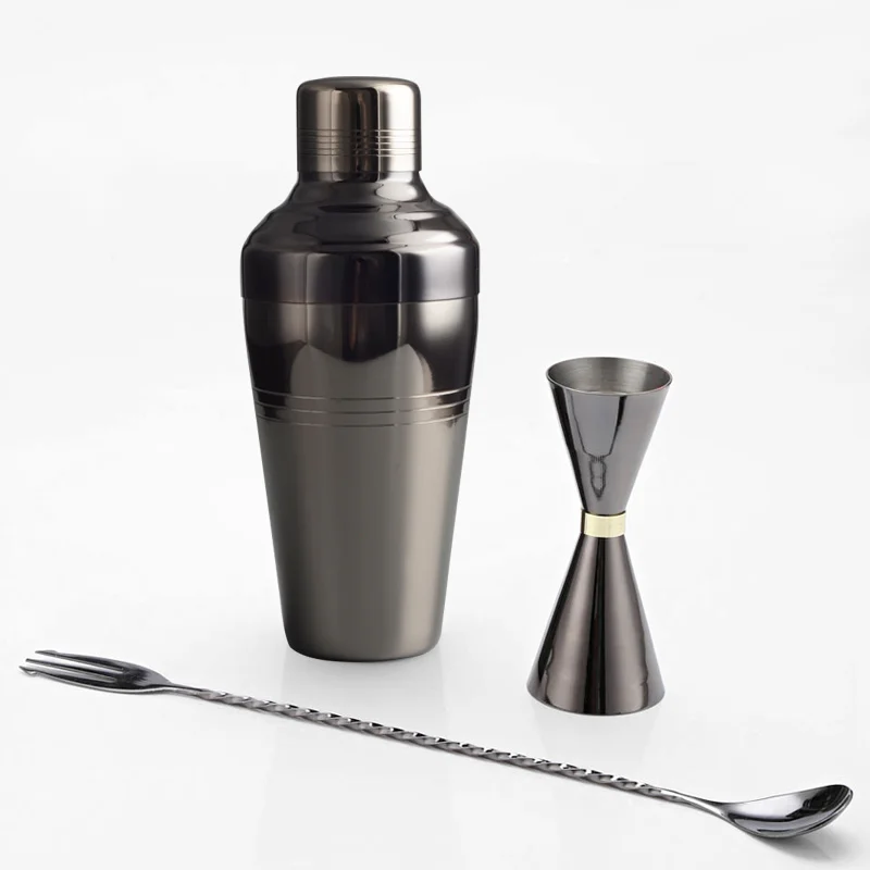 

Cocktail Shaker Bar Set Copper Plated Shaker Barware Set - 3 Pieces Bartender Kit Include shaker (510ml), Jigger & Spoon