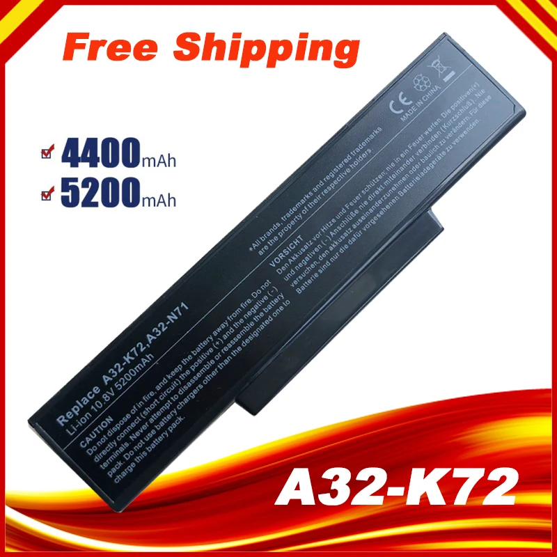Аккумулятор для ноутбука A32-K72 Asus A32-N71 K72DR батарея K72D K72JR K73 батареи K73SV K73S K73E N73SV |