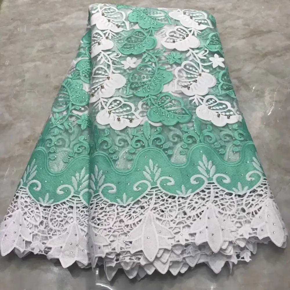 African Lace Fabric 2019 Embroidered Nigerian Laces Bridal High Quality French turquoise Tulle For Women Dres | Дом и сад