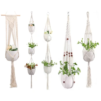 

Desk Plant Glass Terrarium Horticultural Greening Garden Hanging Rope Basket Rope Cotton New House Flower Pots