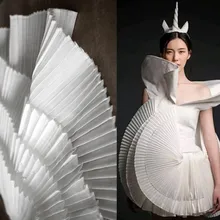 18,5 см X 90 см/шт. Объемная гофрированная объемная большая кружевная Однослойная гофрированная плиссированная волнистая ткань для платья