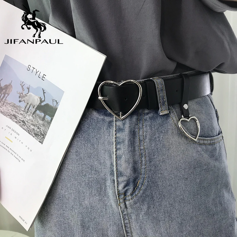 JIFANPAUL, новинка, милая пряжка, с регулируемой пряжкой, для девушек, роскошный бренд, милый, в форме сердца, тонкий ремень, высокое качество, стиле панк, модные ремни