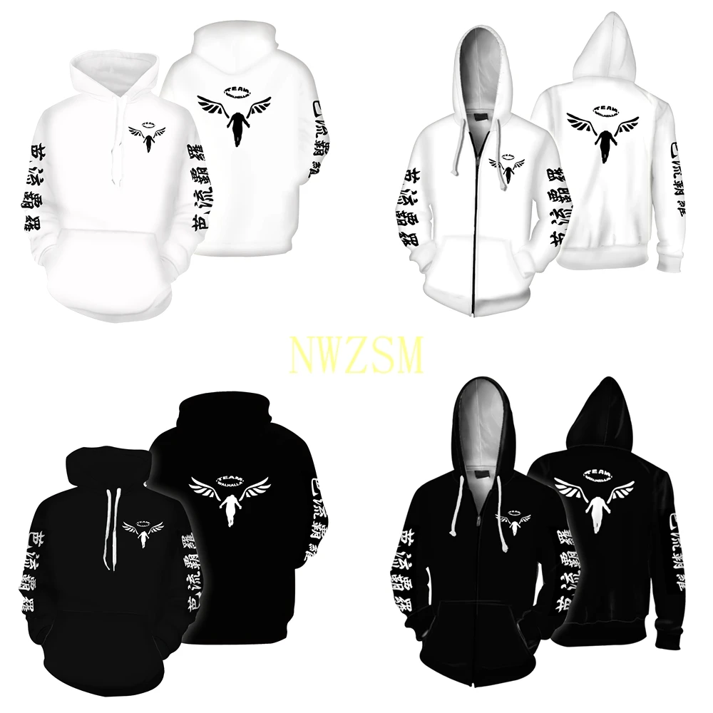 

Anime Tokyo Revengers Hanemiya Kazutora Cosplay Costumes Hoodie Coat Valhalla Uniform Mikey Draken Sweatshirt Jackets Halloween