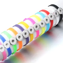 2 pçs/lote venda quente silicone gel botão snap pulseira 12 cores snap pulseiras para mulheres homens botões jóias ze495(China)