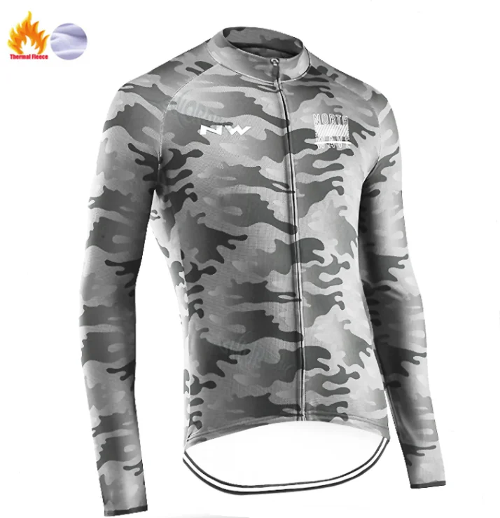 Winter Jersey Pro Team NW Зимняя Теплая Флисовая велосипедная одежда для мужчин Northwave Джерси костюм для езды на велосипеде MTB Одежда комбинезон комплект - Цвет: Winter Jersey