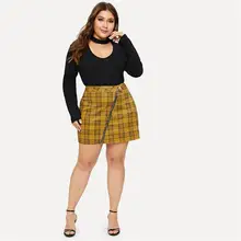 Весенне-осенняя юбка большого размера с надписью шотландский клетчатый пиджак приталенная сумка в духе колледжа в стиле хип-хоп wild faldas mujer moda 25H