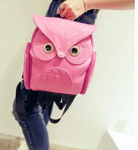 1pcs/lot Cute Owl Fashion Backpacks Cartoon owl Women Backpack Softback School Bags Teenage Backpacks 4colors