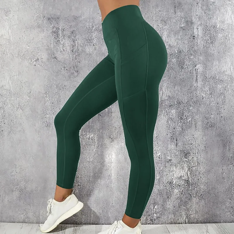 Sexy Fitness Women Gym Leggings Push Up High Waist Pocket Workout Slim Leggins Fashion Casual Mujer Pencil Pants capri leggings