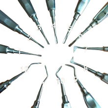 12 шт. стоматологический Лифт из нержавеющей стали хирургический инструмент инструменты стоматологический роскошный Лифт изогнутый корень Шестигранная ручка