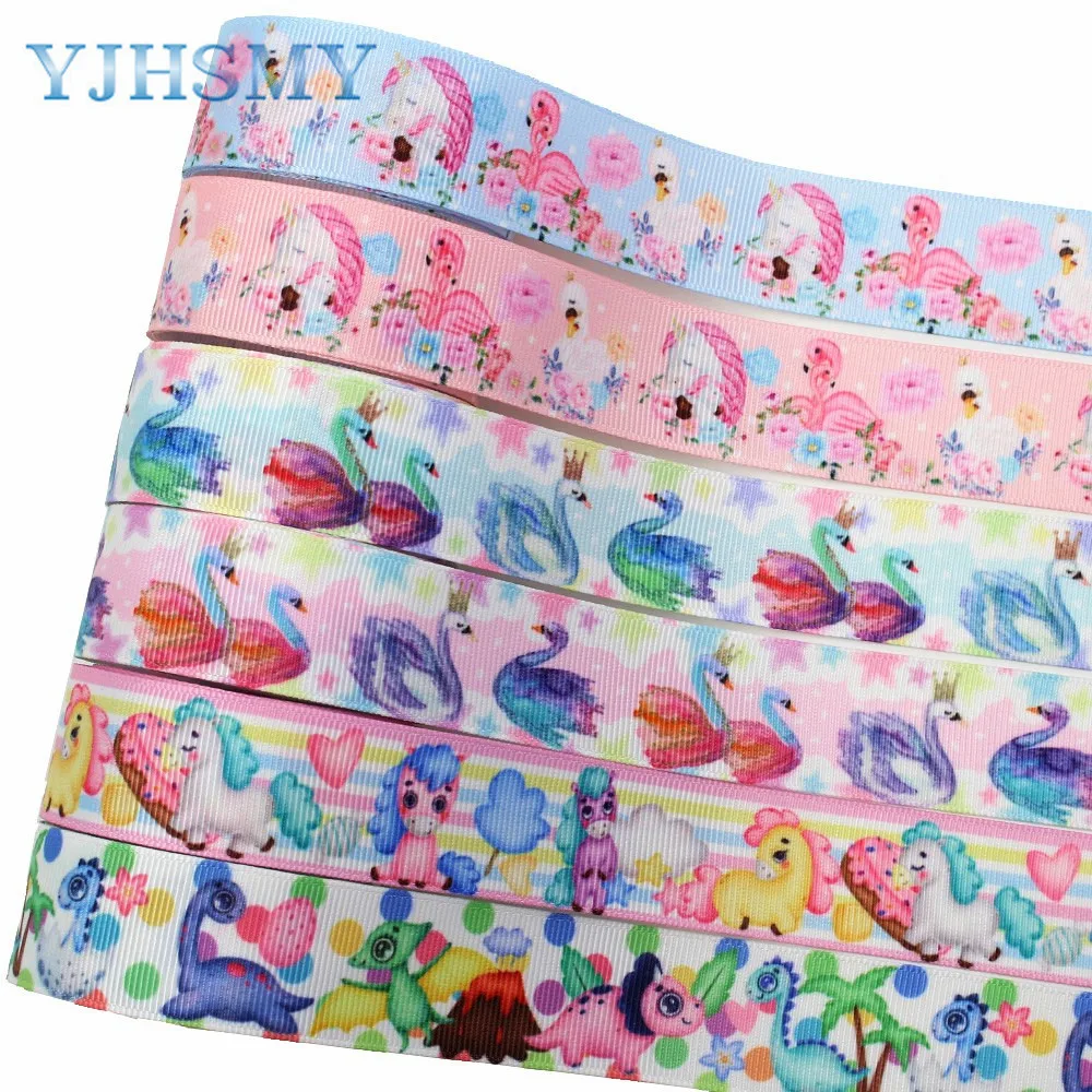 YJHSMY L-20410-291 25 мм 10 ярдов животных мультфильм печатных grosgrain ленты лук Кепка одежда