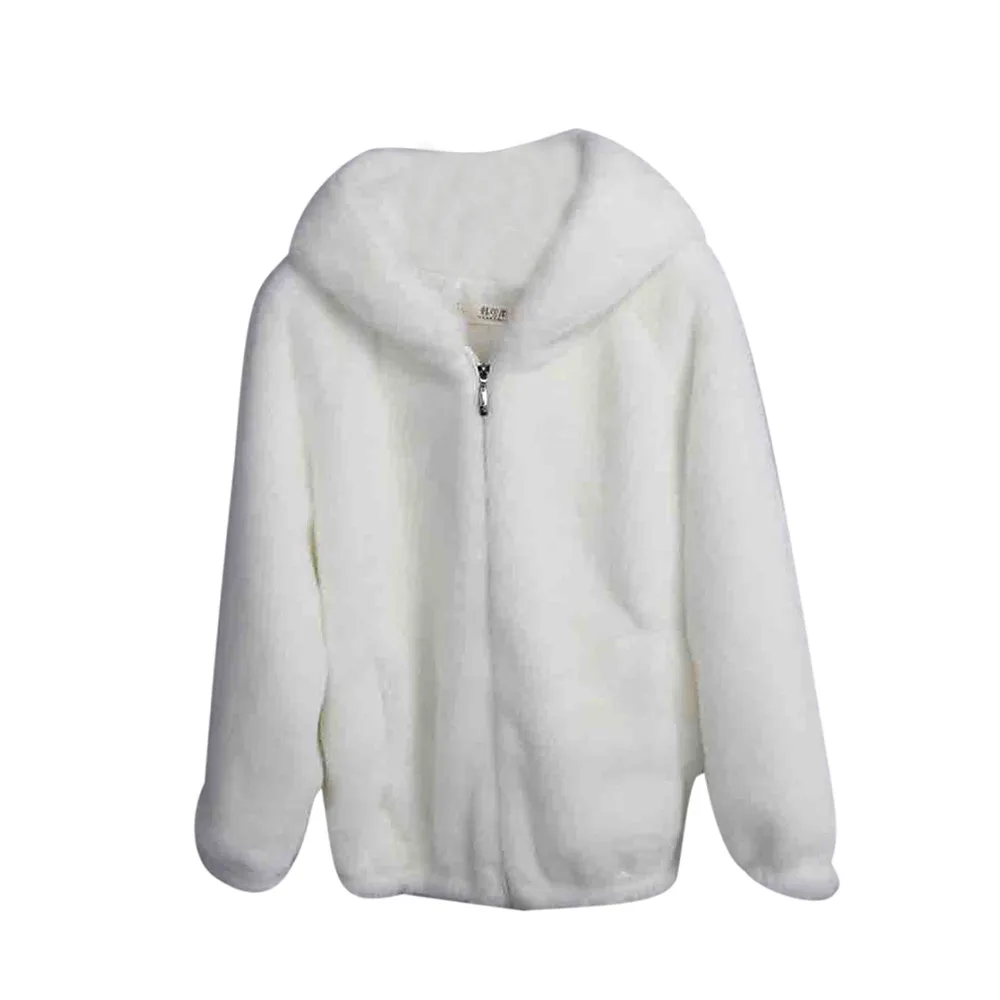 Зимний Кардиган, пальто для женщин, зимнее теплое толстое плюшевое пальто, твердые крышки, шерстяная куртка с капюшоном, кардиган, Женская куртка, Свободное пальто# D1 - Цвет: White