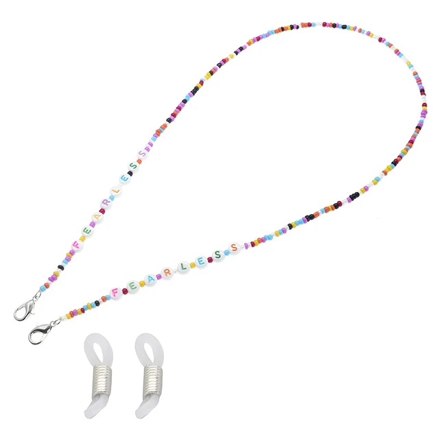 2021 Fashion Sunglasses Mask Holder Lanyard Letter Love Colorful Beaded Glasses Chain Neck Strap Jewelry for Students Children Fearless