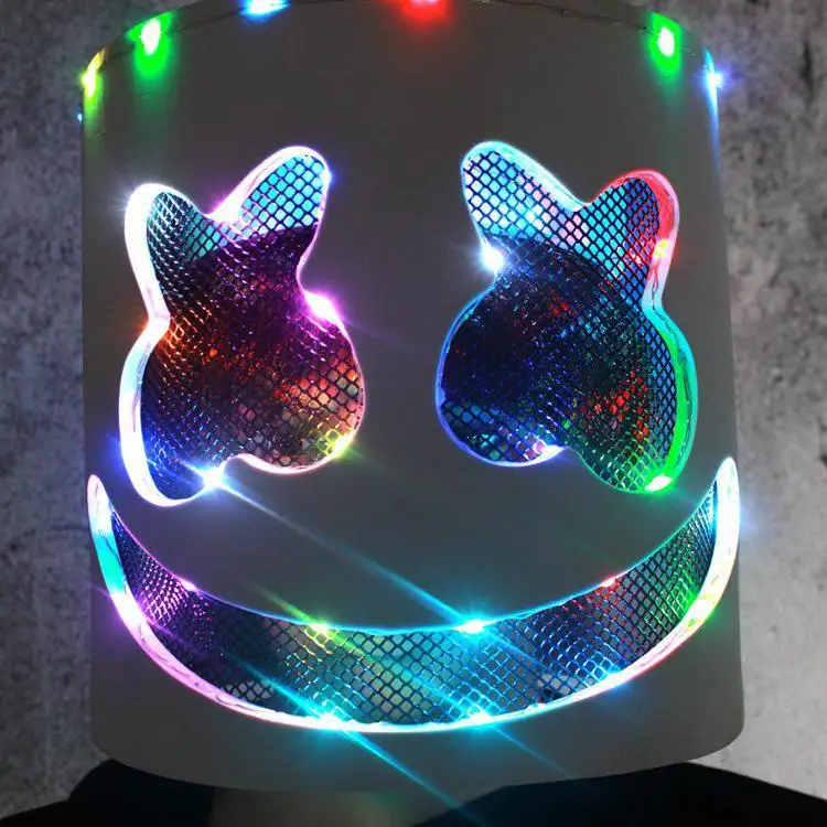 DJ Marshmello форма светящаяся латексная маска для Хэллоуина вечерние реквизит