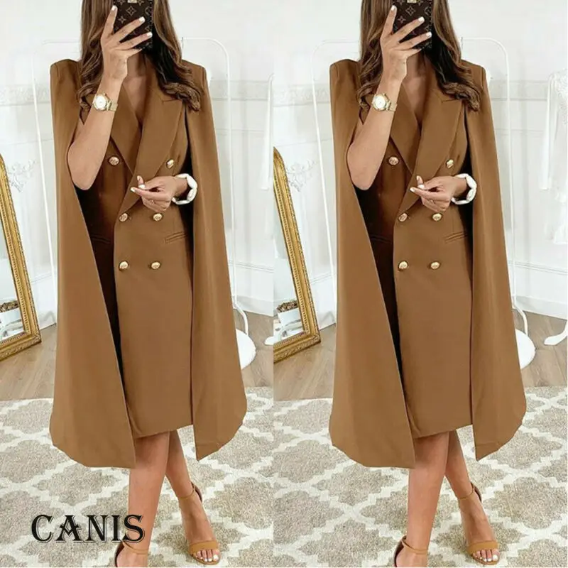 

Women Waterfall Cardigan Collar Front Wrap Wear Trench Long Sleeve Open Front Elegant Office Work Solid Long Coat Duster