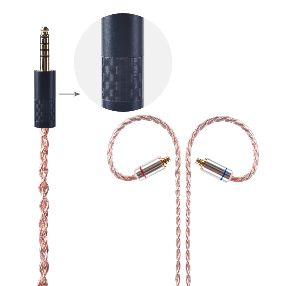 OFHC 24 AWG 6N медный кабель высокой чистоты 2 5/3 5/4 4 мм сбалансированный с MMCX/2PIN/QDC для KZ