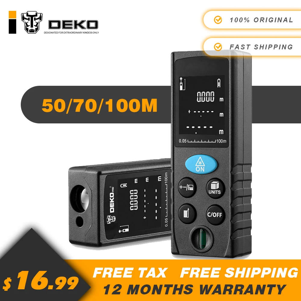 Ручной лазерный дальномер DEKO LRD110 измерение расстояния 100 м|Лазерные дальномеры| |