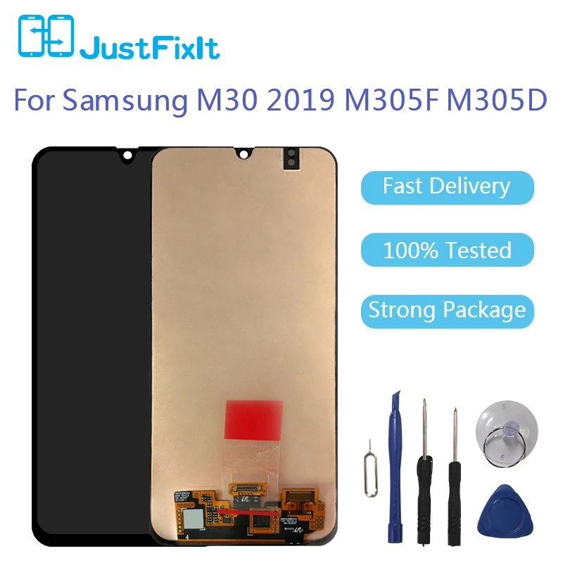 6," для samsung Galaxy M30 M305F lcd кодирующий преобразователь сенсорного экрана в сборе Замена для samsung M30 lcd дисплей