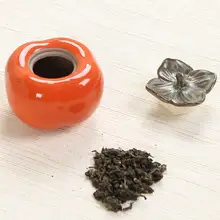 Керамический заварочный чайник, компактный заварочный контейнер для чая, многофункциональный керамический контейнер в форме Хурмы, емкость для хранения чая, кофе, порошка