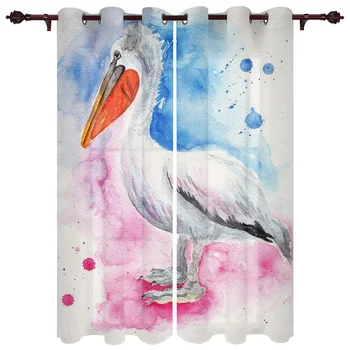 

Animal Goose Watercolor Window Curtains Home Decor Curtains for Living Room Bedroom Kitchen Items