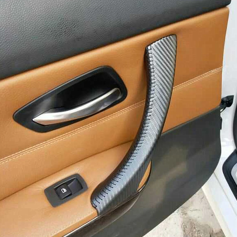Автомобильный Стайлинг интерьерная дверная ручка кожаная ручная швейная панель