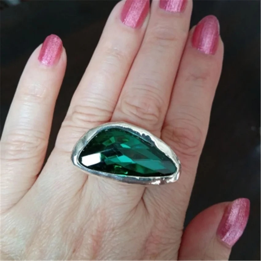 Anslow Fashion Jewelry Irregular Crystal Wedding Engagement Rings for Women Lady Love Couple Mothers' Day Gifts Accessories Ring Set Couples Rings Finger Ring Gold Color Ring Wedding Rings Wedding Ring