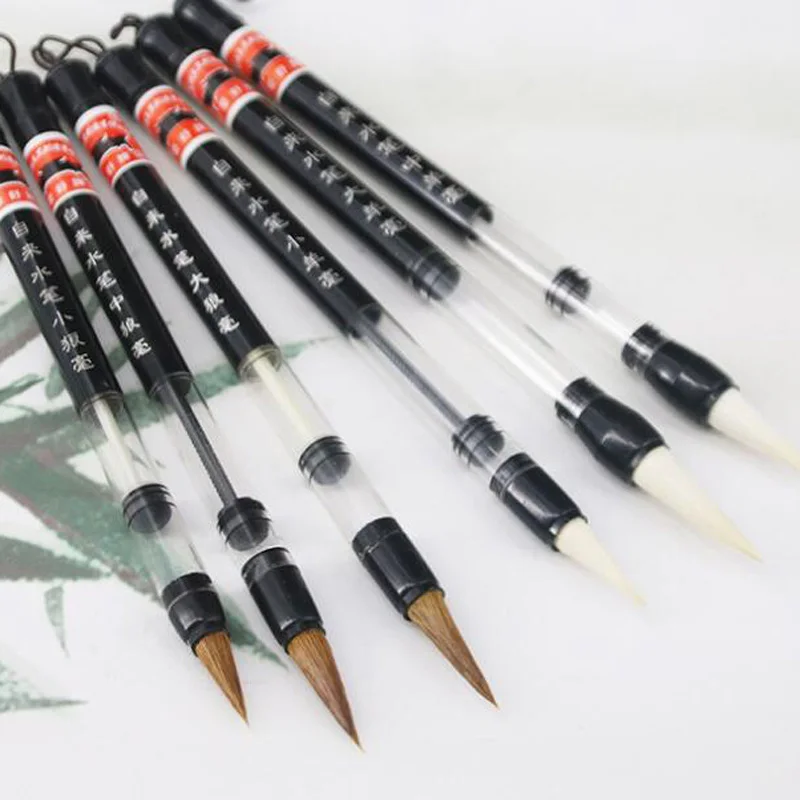 6Pcs/Set brush PEN water art calligraphy Brush hand writing WATER COLOR Pen Drawing Pen Stationery Office Supplies washable watercolor pen,watercolor pen