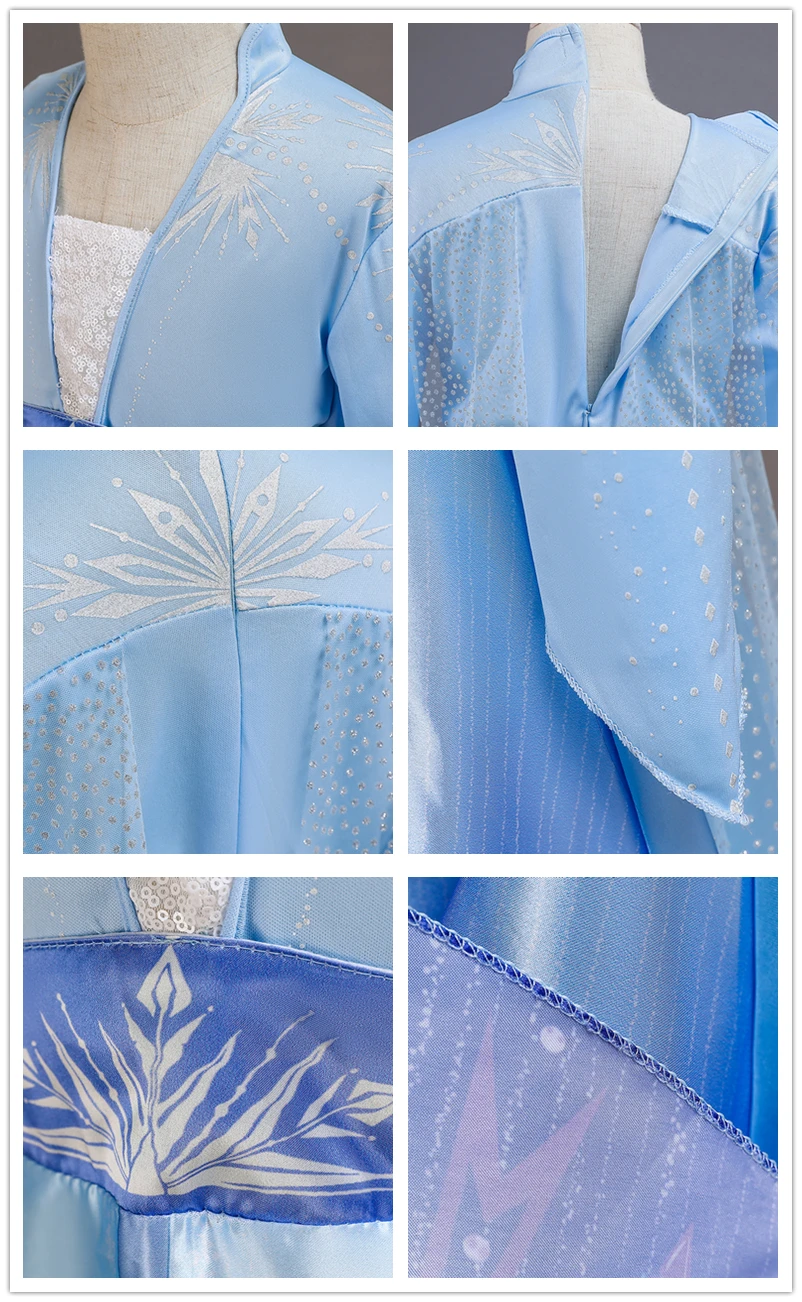 Halloween Elsa Anna Dress Girls Costume Fancy Party Princess Cosplay Baby Dresses Childrens Christmas Birthday Sets Clothes
