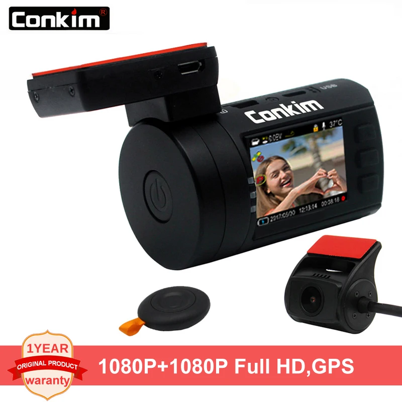 Видеорегистратор Conkim с 2 камерами Novatek 96663, Автомобильный видеорегистратор, фронтальная 1080P Full HD камера заднего вида, GPS парковочный видеорег... Видеорегистратор Conkim с 2 камерами Novatek 96663, Автомобильный видеорегистратор, фронтальная 1080P Full HD камера заднего вида, GPS парковочный видеорег...