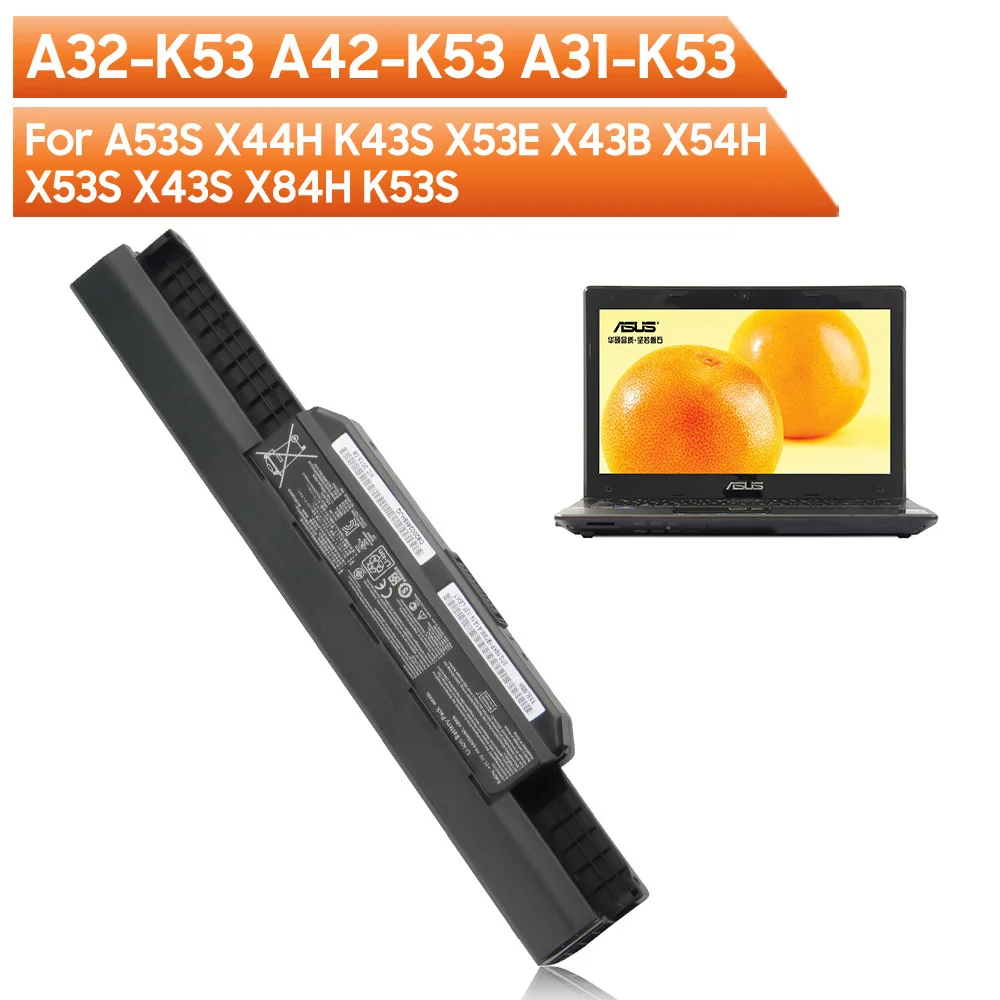 Оригинальная запасная аккумуляторная батарея Φ для ASUS A53S X44H K43S X53E X43B X54H X53S X43S X84H