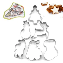 6 шт. рождественское печенье Форма креативная форма для выпечки трафарет для печенья набор из нержавеющей стали печенье сухая форма